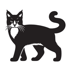 Soft Snowshoe silhouette, a gentle and affectionate feline representation - Snowshoe illustration - Snowshoe vector - cat silhouette

