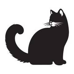 Regal Snowshoe silhouette, a noble and dignified representation of this unique breed - Snowshoe illustration - Snowshoe vector - cat silhouette

