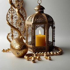 Islamic new year decoration with praying