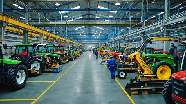 Modern tractor factory.