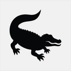 Vector illustration of an isolated green crocodile reptile on a white background