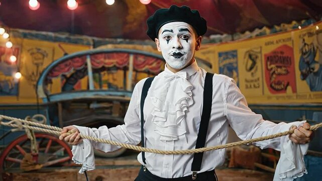 Mime in a circus.