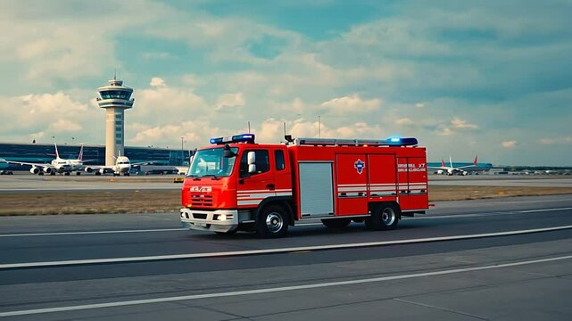 Fire truck at the airport.