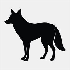 Fox silhouette vector art illustration