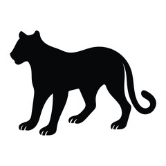 Silhouette lion vector illustration