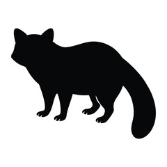 Silhouette of a raccoon  vector art