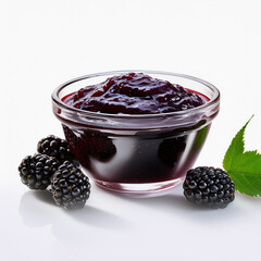 confiture, aliment, mûr , fruit, bocal, baie, dessert, en verre, frais, petit déjeuner, marmelade, fait maison, conserves, sain, cuiller, sauce, été, délicieuxenerated image