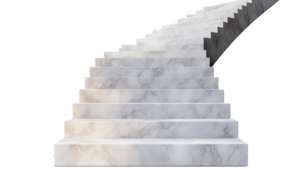 Stairs leading to success on a white background