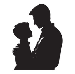 Family silhouettes illustration vector white background.