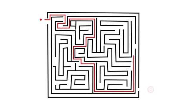 A maze with a solution path represents the challenge of problem-solving and finding a way out of complex situations. It symbolizes strategy, c