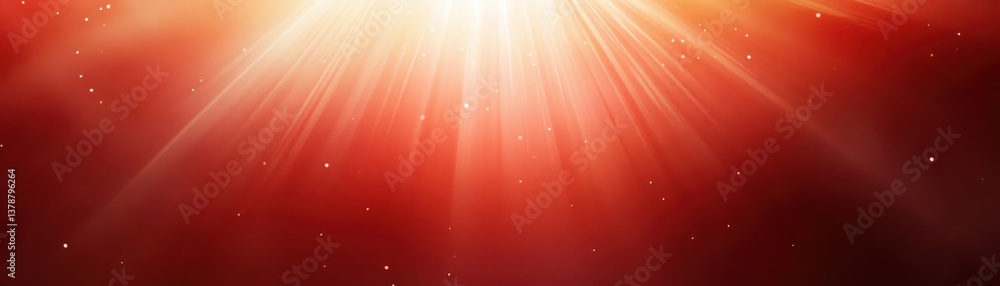 Poster radiant red background with light rays, ideal for digital art and design projects