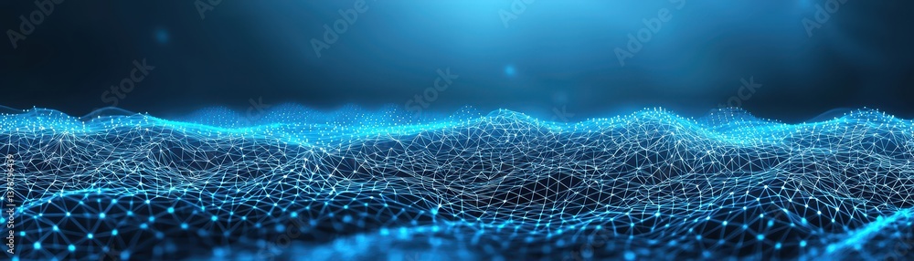 Poster abstract technology background with glowing lines and dots, futuristic design for digital innovation