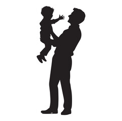 Family silhouettes illustration vector white background.