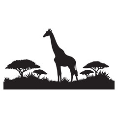 Giraffe silhouette vector illustration