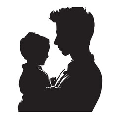 Family silhouettes illustration vector white background.