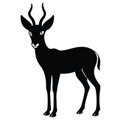 Elegant deer silhouette vector