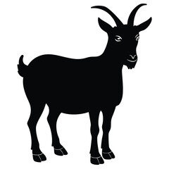 Black goat silhouette vector illustration 