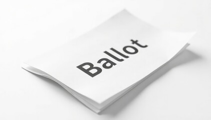 Close-up of ballot paper, isolated on white background, tick, poll, document