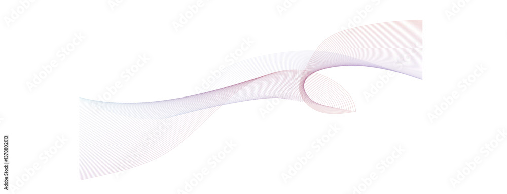 Aufkleber wave with lines created using blend tool. curved wavy line, smooth stripe