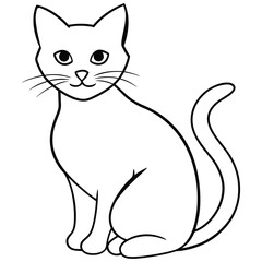 Black and white cat vector