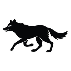 Wolf running vector art illustration