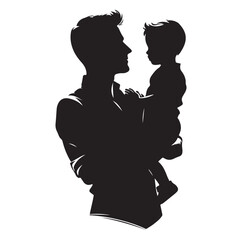 Family silhouettes illustration vector white background.