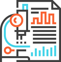 market research flat line web icon concept