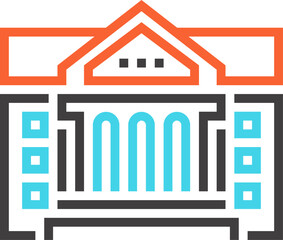 university flat line web icon concept