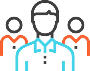 leadership flat line web icon concept