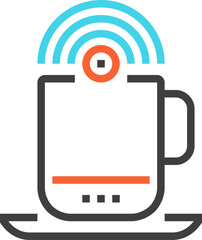 free wifi area flat line web icon concept