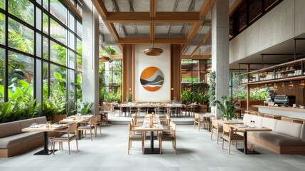 Naklejka premium Modern restaurant interior