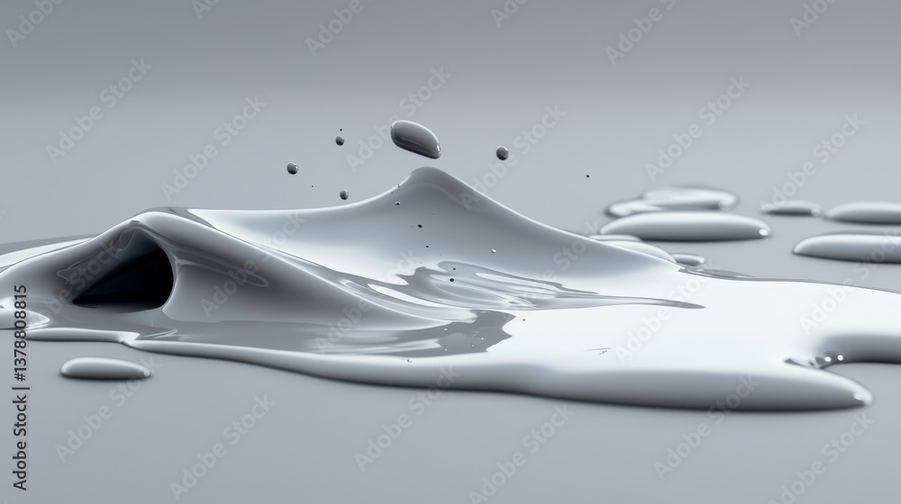 Poster a dynamic splash of gray paint creates an abstract and artistic composition, evoking creativity and 