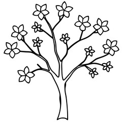Cherry Blossom Branch Sketch – Elegant Spring Tree Art Illustration