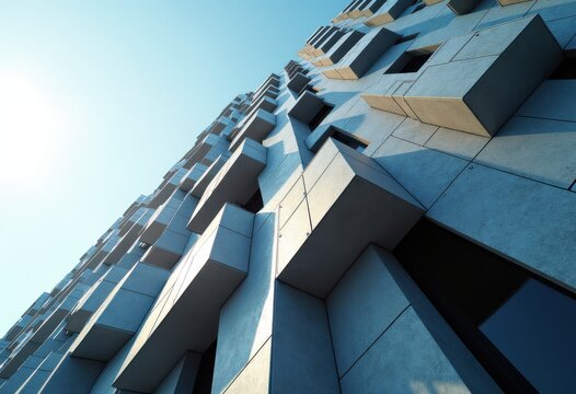 contemporary building facade striking geometric patterns textured surfaces architecture design concept, fascade, geometry, structure, style, shape, lines