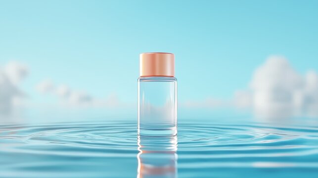 Crystalclear water in a bottle, refreshing visual of pure hydration 