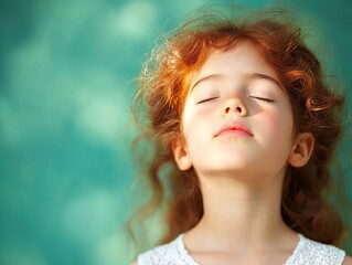 Child enjoying nature's serenity outdoor setting portrait photography calm environment close-up view happiness