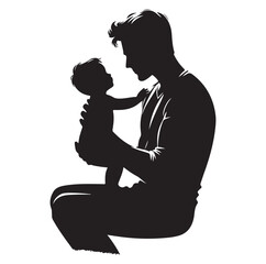 Family silhouettes illustration vector white background.
