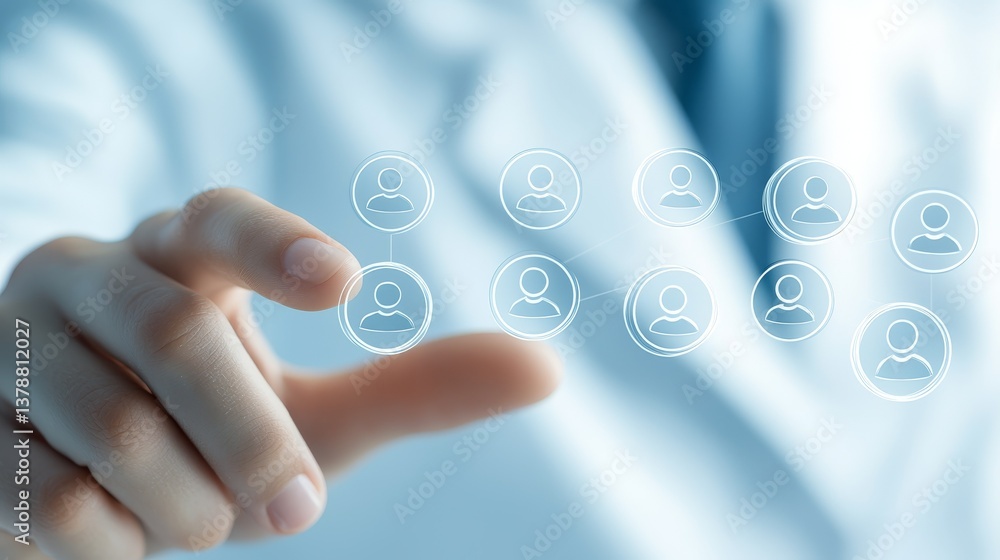 Poster effective teamwork, person directing a group towards shared objectives and collaborative success