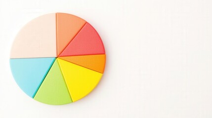 Fototapeta premium Colorful Pie Chart on White Background, Data visualization, infographic element