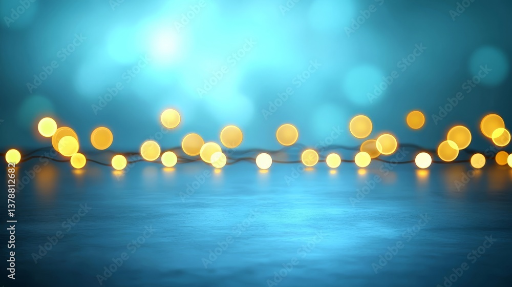 Poster abstract blue background with glowing lights and soft blur effect for digital design
