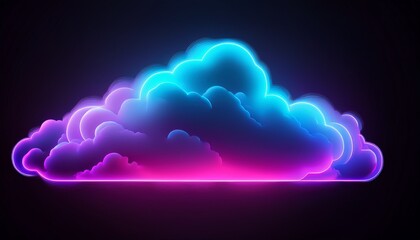 abstract cloud illuminated with neon light with isolate background