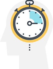 mind performance flat web icon concept