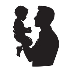 Family silhouettes illustration vector white background.