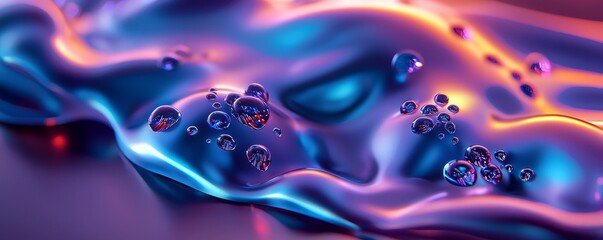 Abstract close-up of colorful liquid with bubbles, showcasing vibrant hues and smooth textures, perfect for creative design projects.