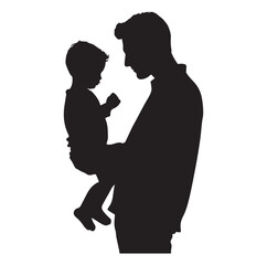 Family silhouettes illustration vector white background.
