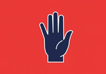 Obraz premium Hand gesture stop icon