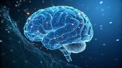 Digital brain concept, Neural networks, Futuristic intelligence