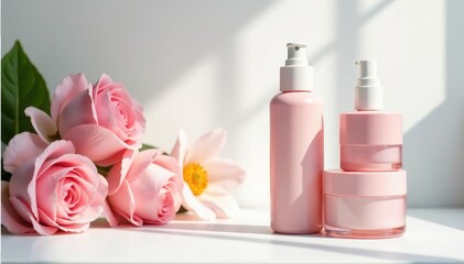 Crisp white backdrop, ideal for showcasing beauty items, jar, fashion, container