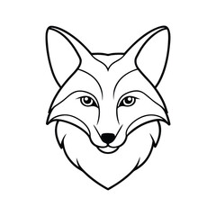 Cute fox head vector illustration, a cartoon canine face