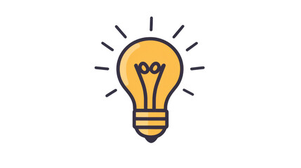 Icon of Light Bulb Isolated on White Background – Symbol of Innovation, Energy, and Illumination